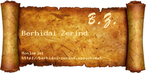 Berhidai Zerind névjegykártya